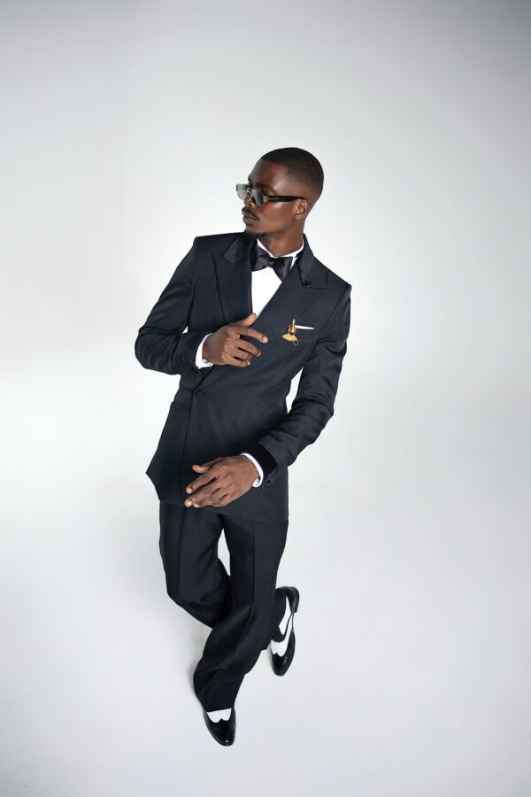 Single Button Double Breasted Jet Black Suit